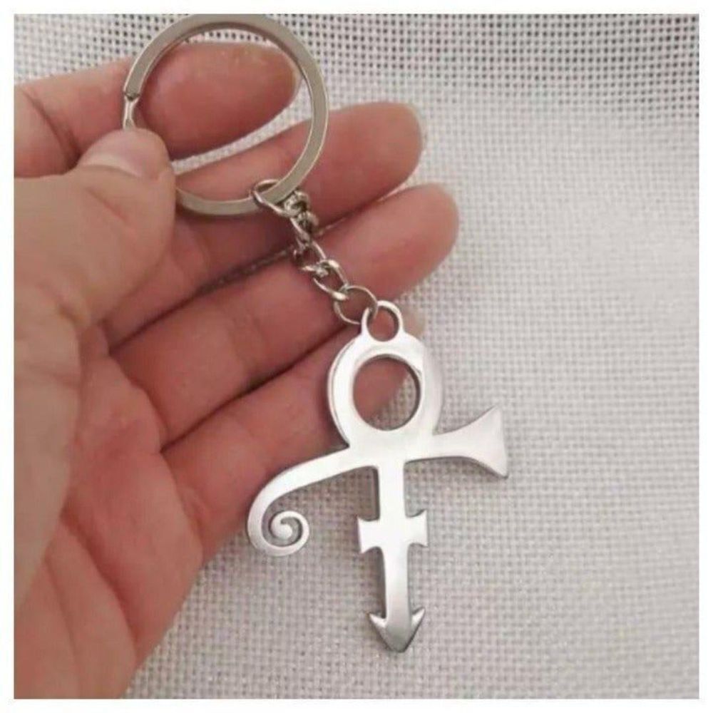 Prince Symbol Keychain Love Symbol Purple Rain Music Singer Silvertone New 2in